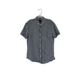 J.Crew‎ Men's Blue White Casual Slim Gingham Button Down Shirt Size Large